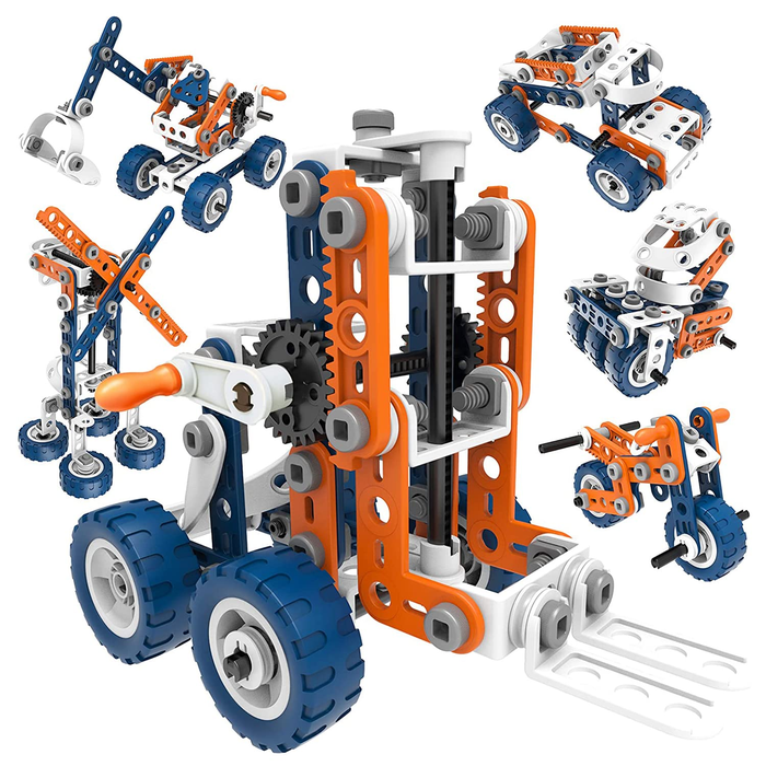 Kit 152 peças com 12 projetos de montar